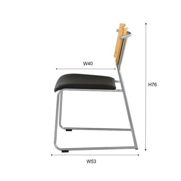 マルカートチェア ブラック アイボリー W48.5×D53×H76×SH41 azu-a2-102の画像