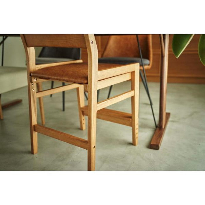 キッズチェア ブラウン ナチュラル W48×D55×H75×SH44/47/50/53 azu-ace-72の画像