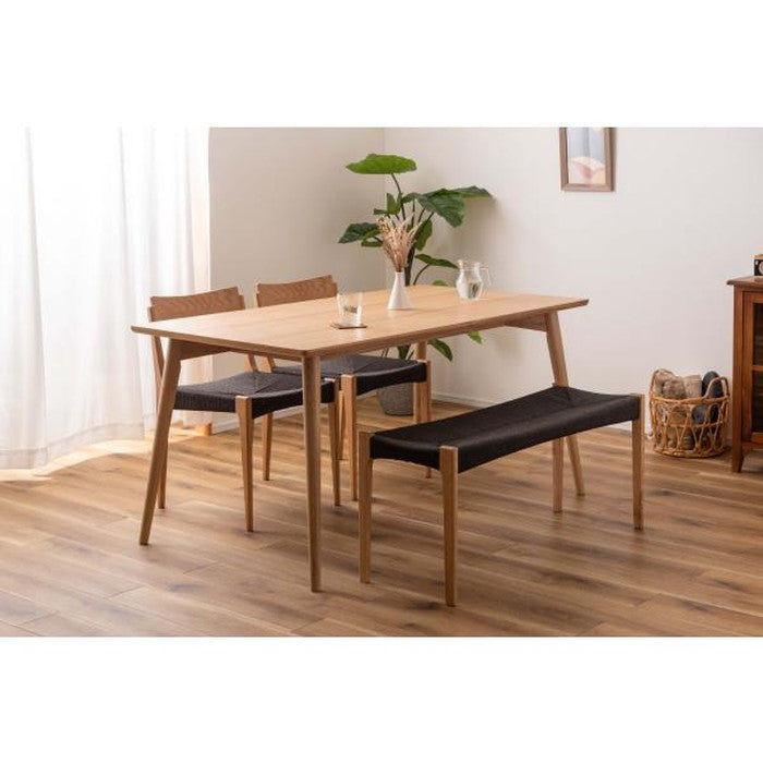 ペーパーコードベンチ ブラック ブラウン ナチュラル W105×D36×H46×SH45 ベンチ チェア イス 椅子 いす ペーパーコード 天然木 アッシュ ウレタン塗装 ブラック 黒 シンプル ナチュラル 北欧 シック azu-ace-78の画像