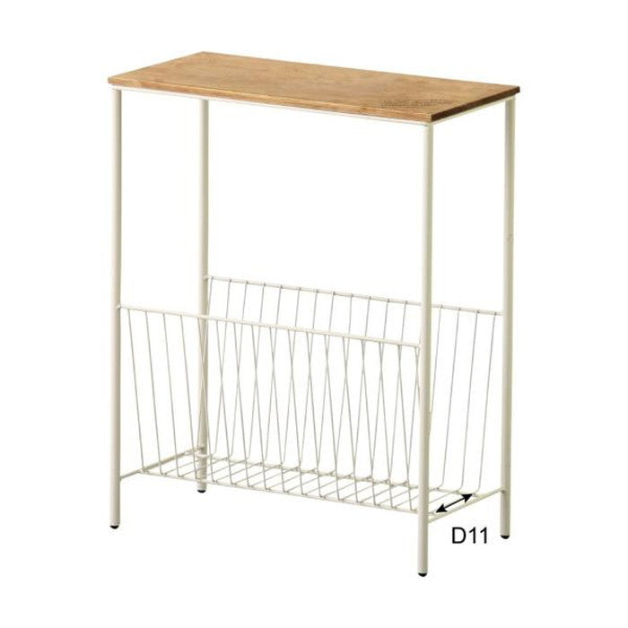 サイドテーブル ブラウン アイボリー W40×D20×H50 azu-akb-425の画像