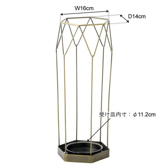 傘立て アンティークゴールド ブラック W19.5×D19.5×H45 azu-akb-436の画像