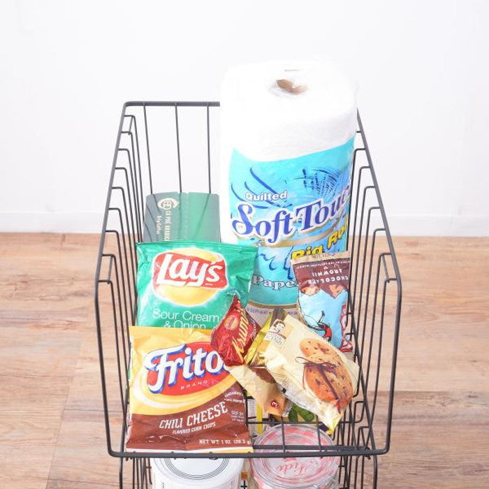 スタッキングワゴン3D アンティークゴールド ブラック ホワイト W26.5×D37.5×H73 azu-akb-438の画像