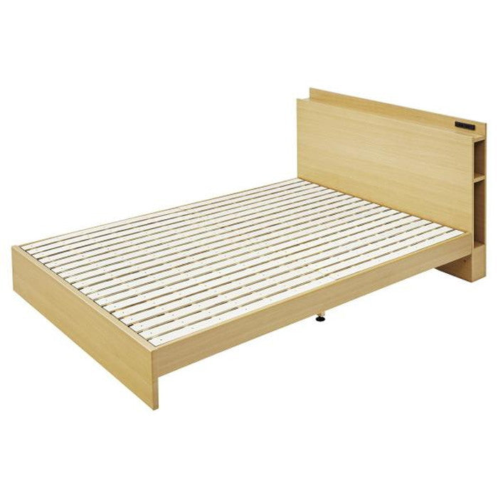 ダブルベッド ブラウン ナチュラル W142×D207×H75×SH24 azu-b-81dの画像