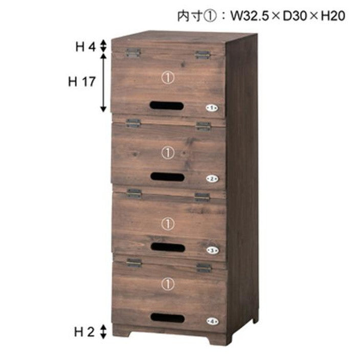 シューズラック ブラウン W34.5×D32×H85 azu-ccr-400の画像