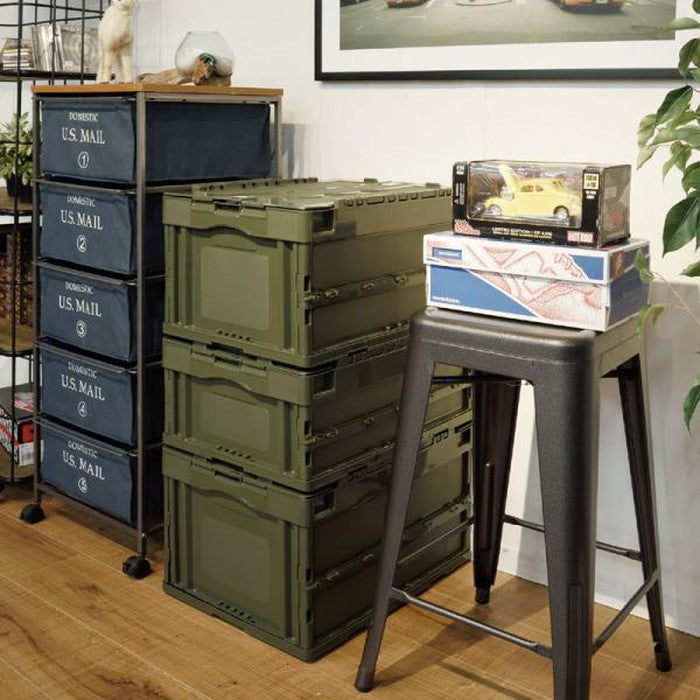 折りたたみ フォールディング コンテナ カーキ W53×D36.6×H23 azu-cf-s31の画像