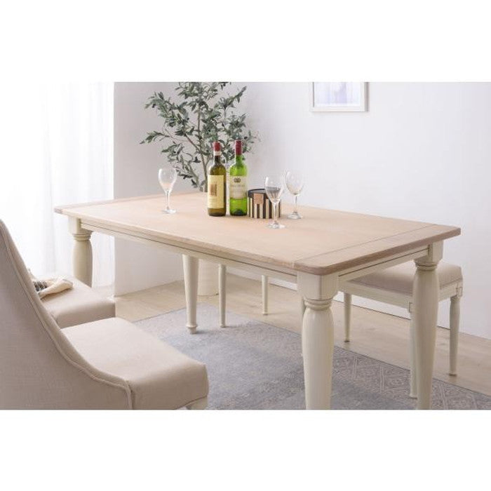 クラッシー ダイニング テーブル アイボリー W150×D80×H71 azu-cl-467tの画像