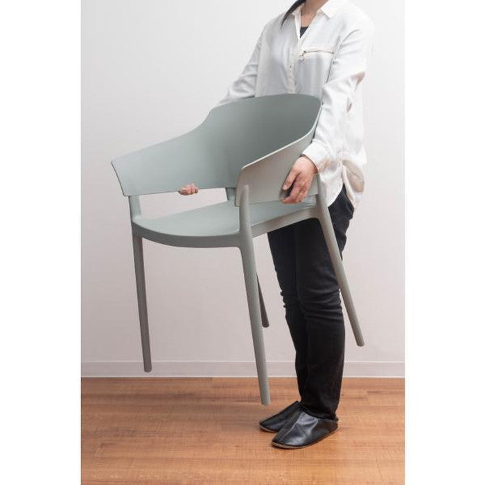 アームチェア ダイニング チェア ライトグリーン グレー ホワイト W56.5×D53×H78×SH46 azu-cl-485の画像