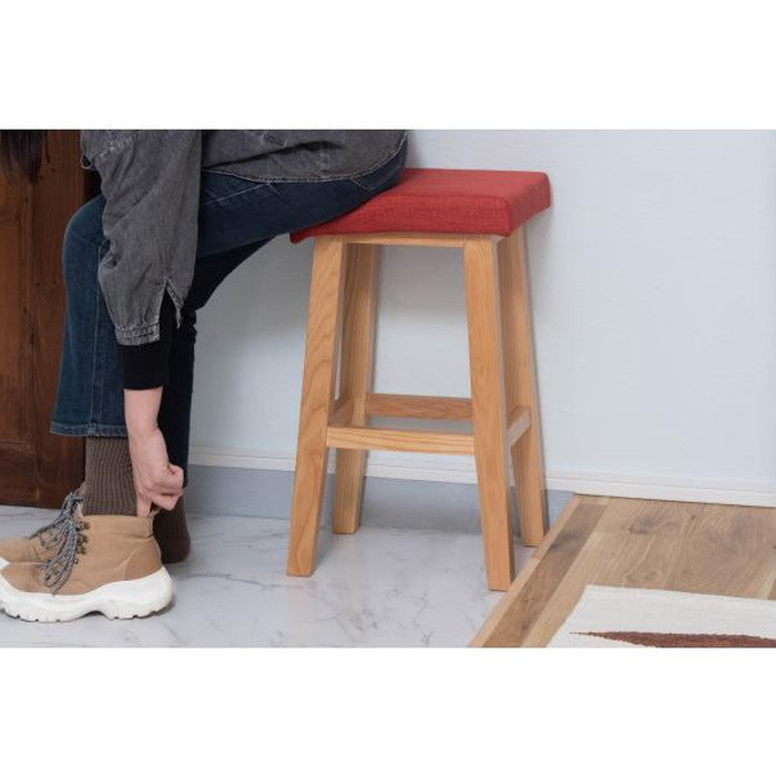 バンビ ハイスツール ベージュ ブラウン レッド W36×D26×H60 azu-cl-789の画像