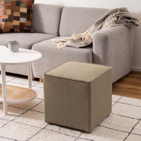 キューブスツール チャコールグレー グレージュ モカブラウン オリーブ スモーキーグレー W40×D40×H41 スツール キューブスツール 四角 キューブ シンプル ニュアンスカラー オットマン モダン おしゃれ 高さ41cm 幅40cm 木 天然木 チャコールグレー グレー azu-cl-801の画像