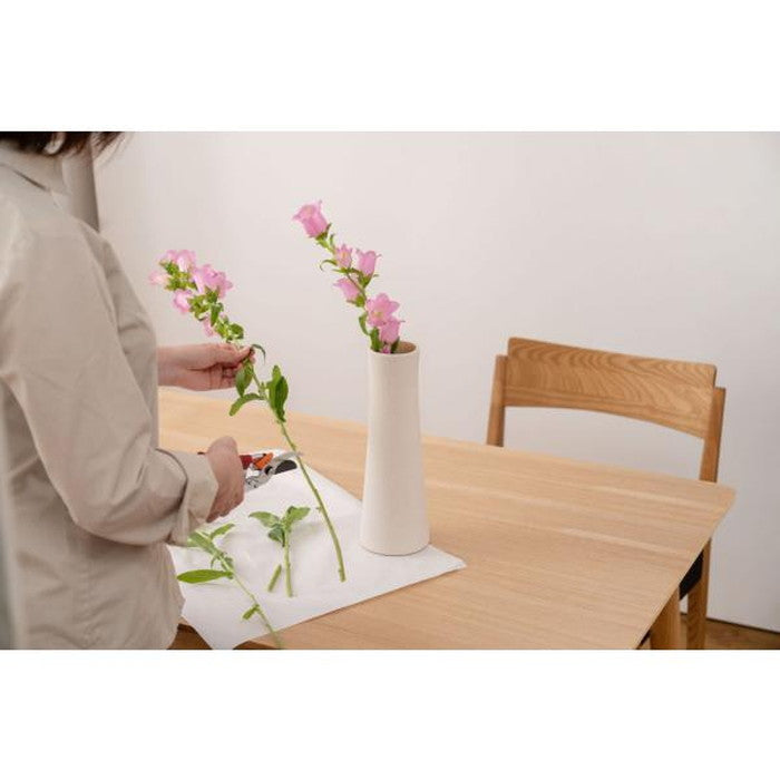 花瓶 ブラウン グレー アイボリー 約φ10.5×H30 花瓶 花びん 素焼き風 陶器 おしゃれ シンプル フラワーベース 北欧 ナチュラル 和モダン ガーリー ミッドセンチュリー ドライフラワー 焼き物 焼物 azu-cly-31の画像