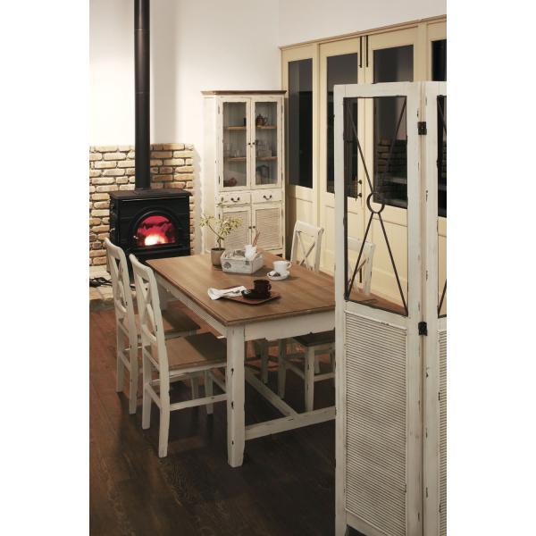 ダイニング テーブル アイボリー W145×D85×H72 azu-col-017の画像