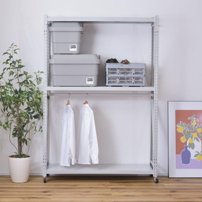 ラルド ボルトレスラック 専用バー ブラック グリーン アイボリー W129×D6×H3 ボルトレスラック専用バー ラック バー ハンガー 収納 収納棚 棚 ボルト不要 棚移動 スチール 幅129cm インダストリアル 無骨 工業的 ブラック おしゃれ ヴィンテージ azu-dis-686の画像