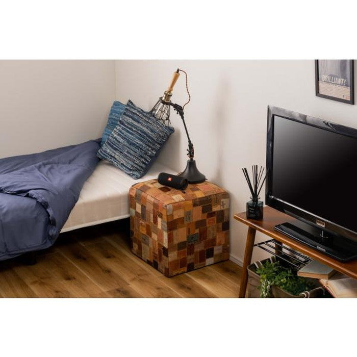 キューブスツール ブラウン 約W40×D40×H44 azu-fab-007の画像