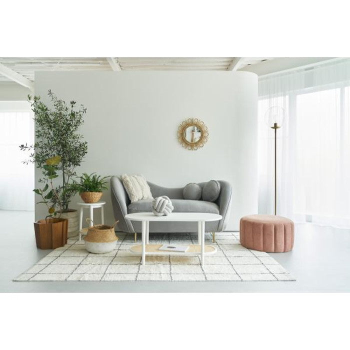 プランターカバーM アイボリー ブラウン 約W105×H35 azu-fab-009aの画像