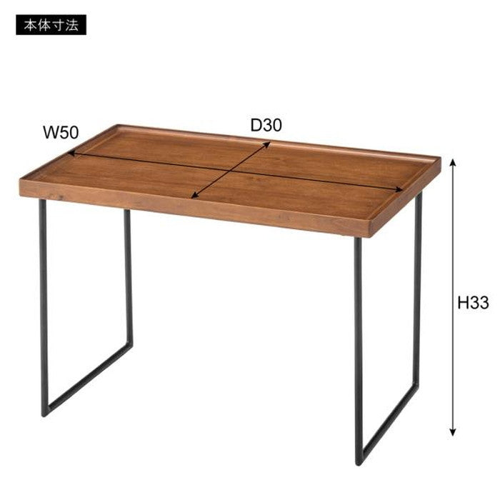ミニテーブル S ブラウン W50×D30×H33 azu-gt-313の画像