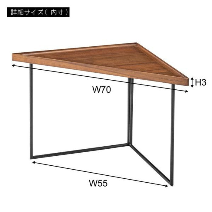 ミニテーブル コーナー L ブラウン W50×D50×H40 azu-gt-316の画像