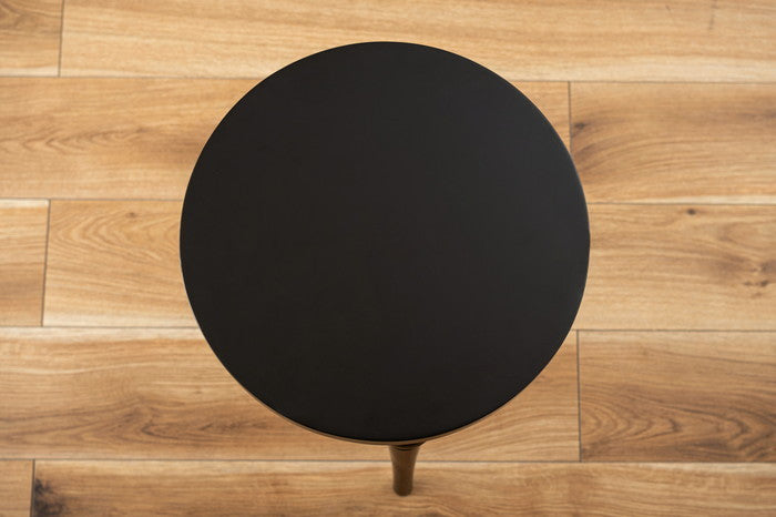 ラウンドサイドテーブル ブラック W35×D35×H45 azu-gt-786の画像