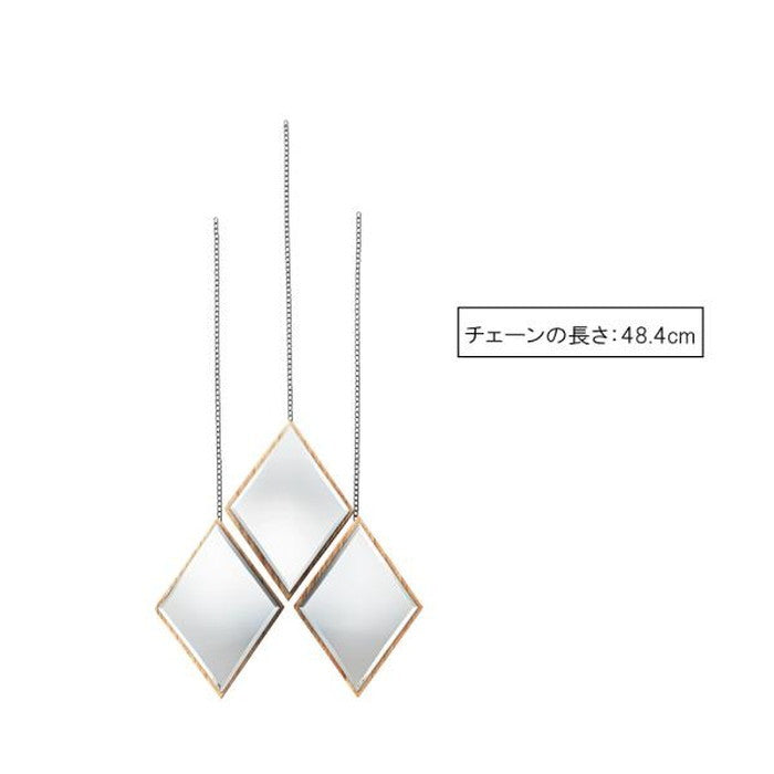 ミラー 鏡 3個セット ナチュラル W20×D3×H28 azu-guy-816の画像