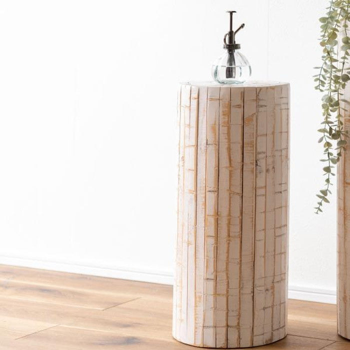 グリーンベース ホワイト 約φ25×H53 グリーンベース グリーン ベース 花台 天然木 ホワイト ナチュラル プランターベース おしゃれ 観葉植物 インテリア 造花 ガーデン ウェディング azu-guy-927の画像