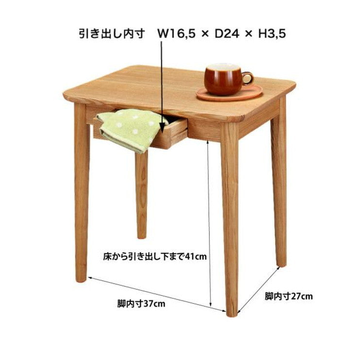 モタ サイドテーブル ブラウン ナチュラル W50×D40×H49 azu-hot-334の画像