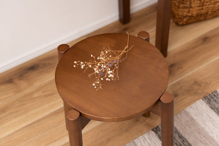 スツール ナチュラル W38×D38×H44.5 スツール 椅子 イス 木製 スタッキング可 積み重ね 天然木 シンプル おしゃれ 北欧 韓国インテリア ブラウン 軽量 azu-how-008の画像