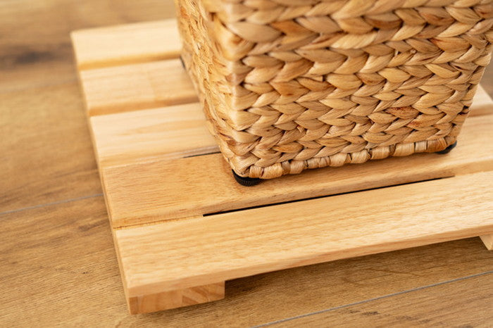 プランターベースワゴン ナチュラル W30×D30×H4 プランターベース キャスター付き 車輪 隠しキャスター 木製 天然木 北欧 ナチュラル おしゃれ 鉢置き 花台 鉢植え台 プランター台 azu-how-012の画像