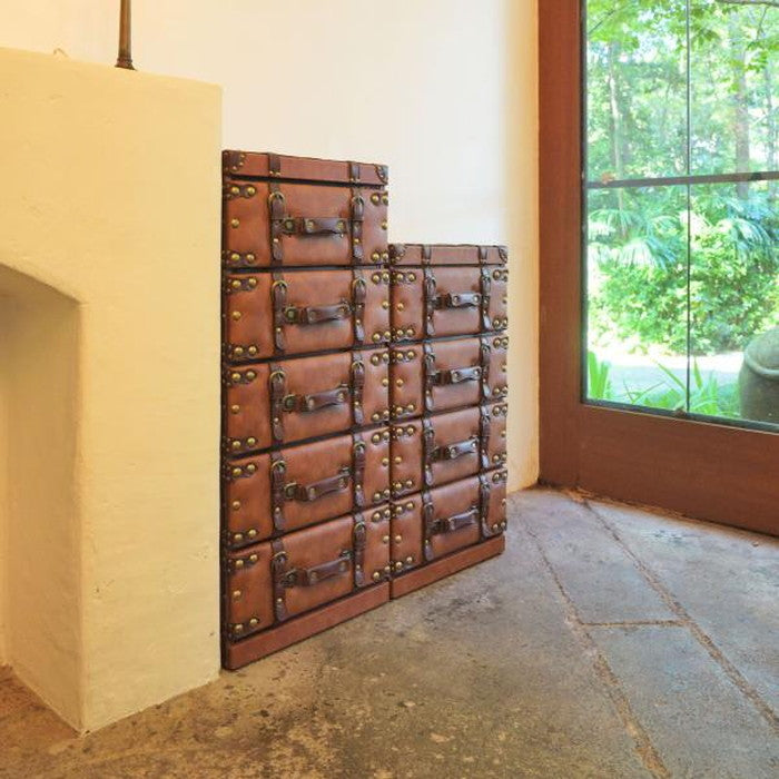 チェスト5D ブラウン W41×D31×H92 azu-iw-277の画像