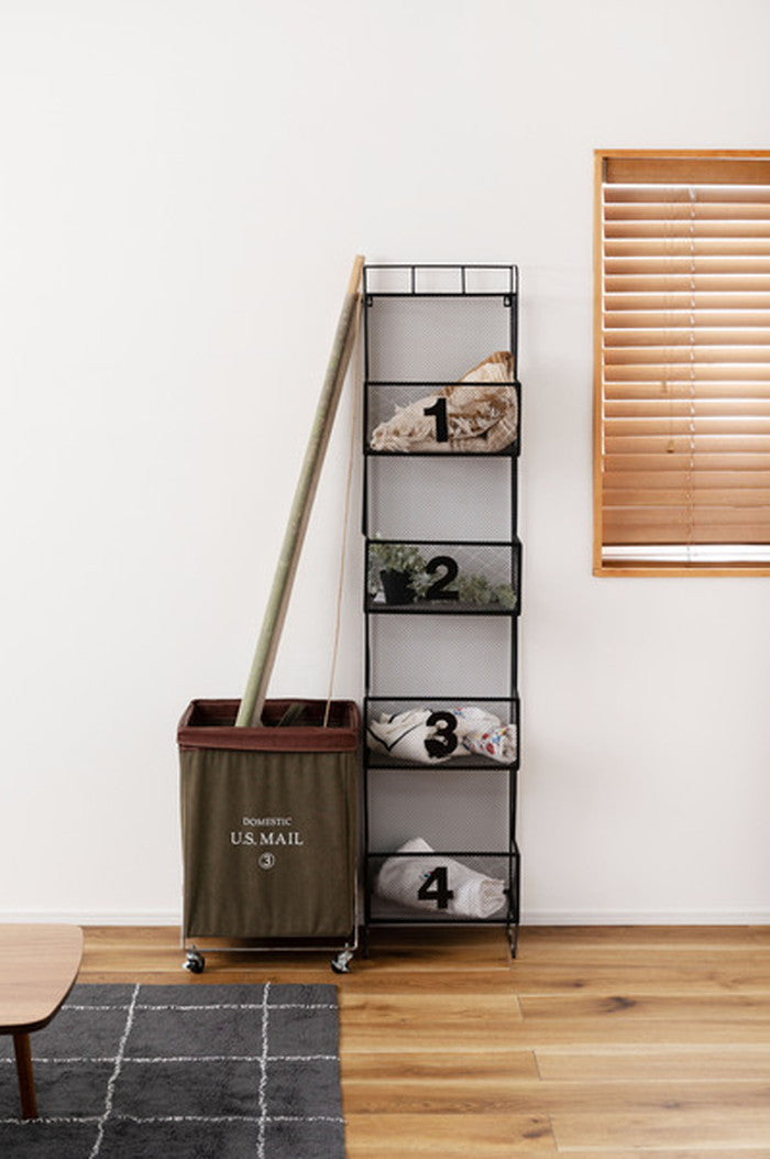 メッシュシェルフ4D ブラック W36×D27×H161 azu-iw-67の画像