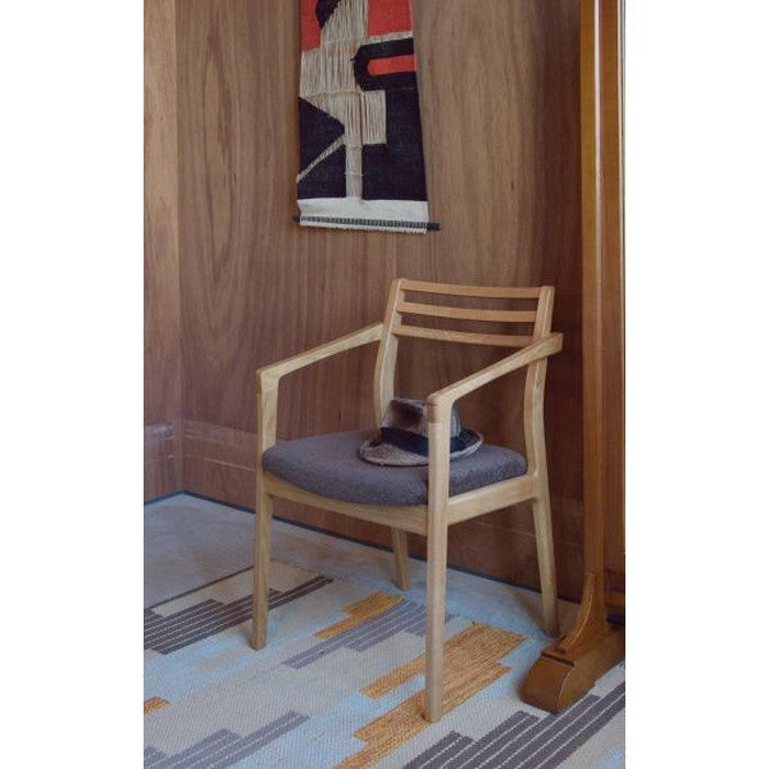 アームチェア ダイニング チェア ナチュラル ブラウン W50×D51×H76.5×SH43 azu-jpc-124oakの画像