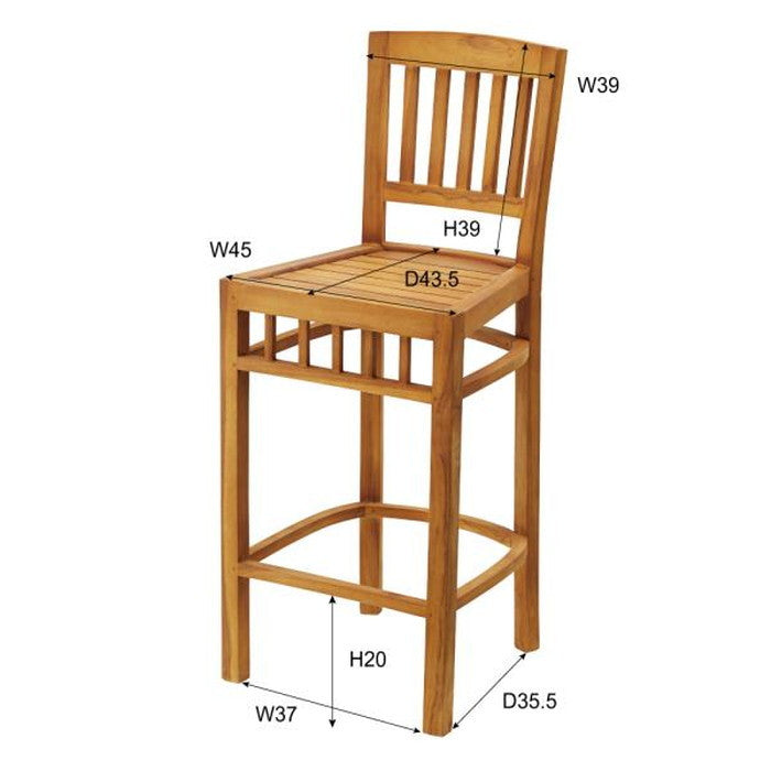 カウンターチェア ブラウン W45×D43.5×H108×SH72 azu-jti-337の画像