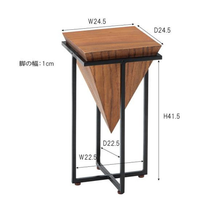 ジェラルド サイドテーブル S ブラウン 約W25×D25×H45.5 azu-jw-101の画像