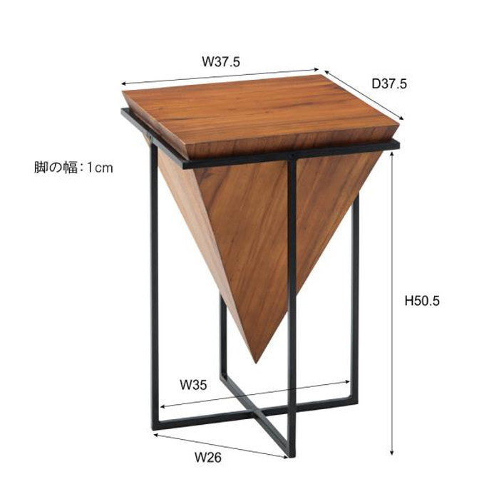 ジェラルド サイドテーブル L ブラウン 約W38×D38×H55 azu-jw-102の画像