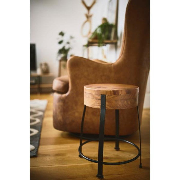 ジェラルド ウッドスツール ブラウン W38×D38×H46 azu-jw-107の画像