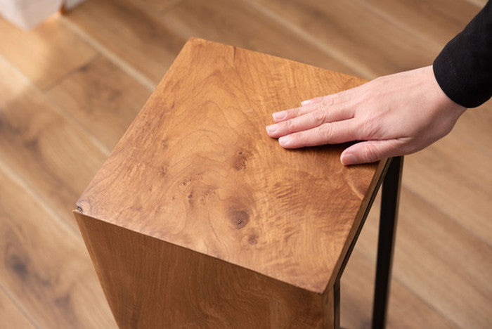 プランタースタンド ブラウン 約W25×D25.5×H70 プランタースタンド スタンド 天然木 木製 スチール おしゃれ ブラウン サイドテーブル 花台 植物 四角 フラワースタンド シンプル モダン ヴィンテージ azu-jw-303の画像