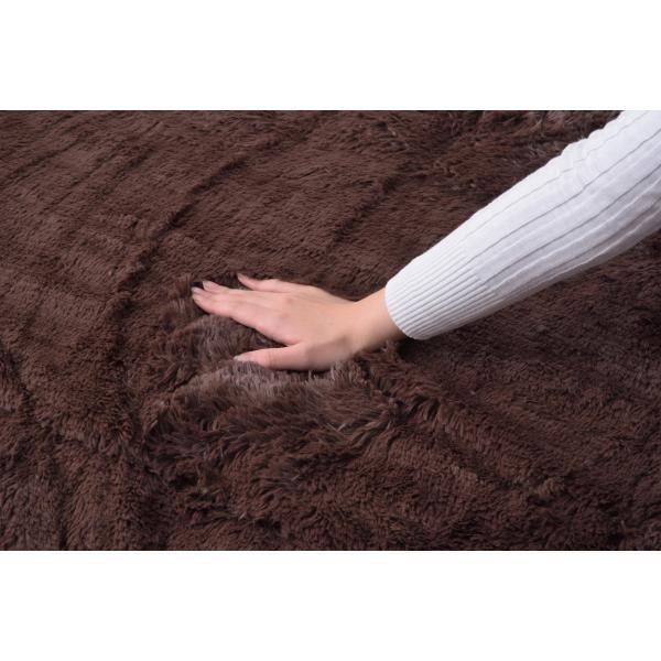 省スペース コタツ掛布団 正方形 ベージュ ブラウン W185×D185 azu-kk-575の画像