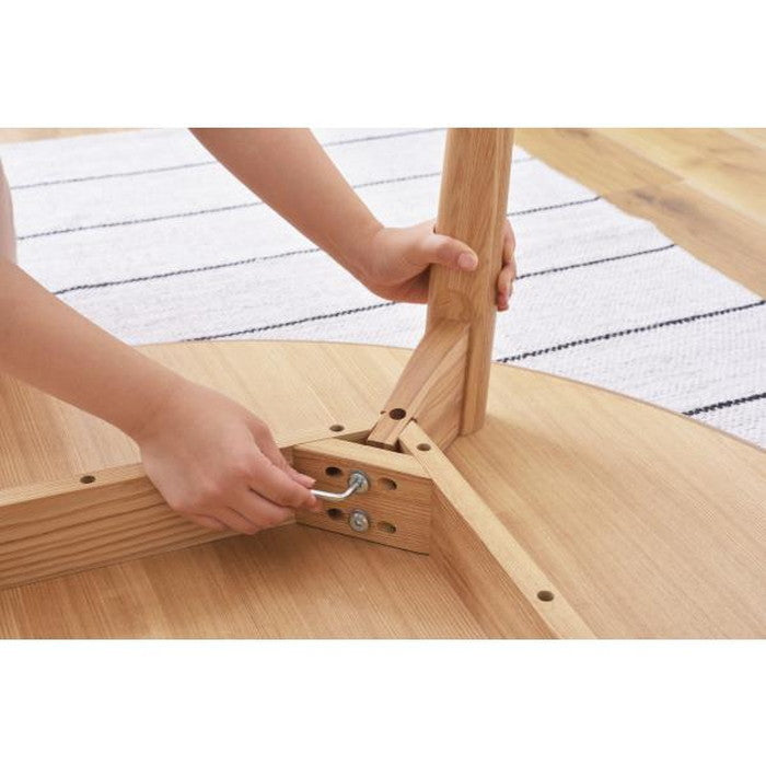 カラメリ 円形ダイニング テーブル ブラウン ナチュラル W110×D110×H72 ダイニングテーブル ダイニング テーブル 円形 サークル 丸 ブラウン 北欧 おしゃれ シンプル 天然木 アッシュ材 4人 大人 azu-krm-110の画像