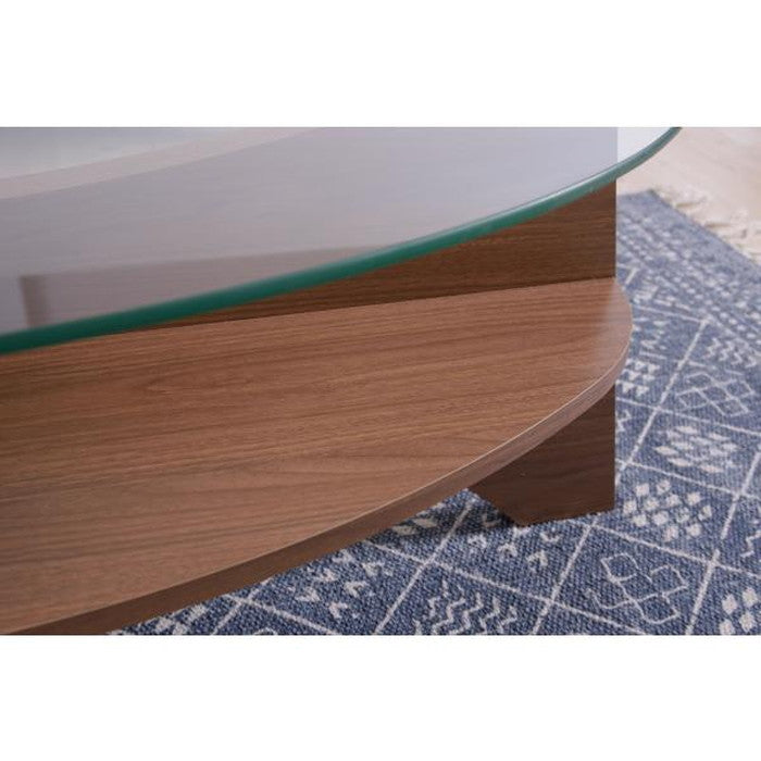 オーバルテーブル ナチュラル ブラウン W105×D60×H36 azu-le-454の画像