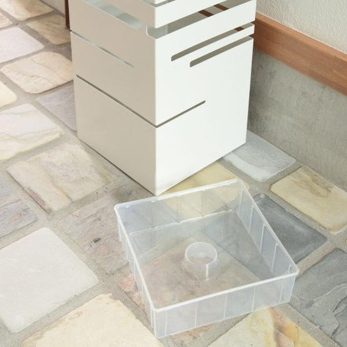 傘立て グレー ホワイト W15.5×D15.5×H49 傘立て スリム おしゃれ 水受けトレー付 スチール グレー 法人 会社 角型 シンプル モダン 傘置き アンブレラスタンド アイアン コンパクト azu-lfs-180の画像