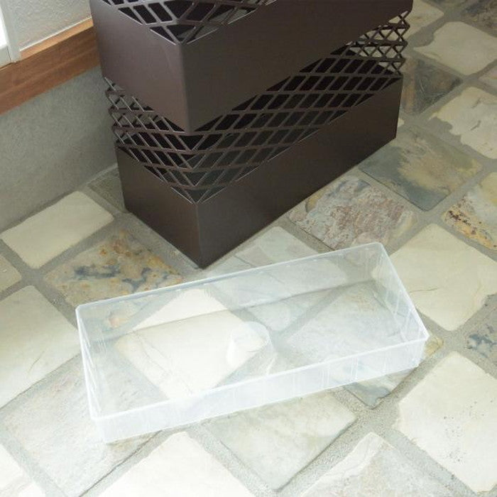 傘立て ブラウン ホワイト W28×D12×H41 傘立て スリム おしゃれ 水受けトレー付 スチール ブラウン 法人 会社 角型 シンプル モダン 傘置き アンブレラスタンド アイアン コンパクト azu-lfs-182の画像