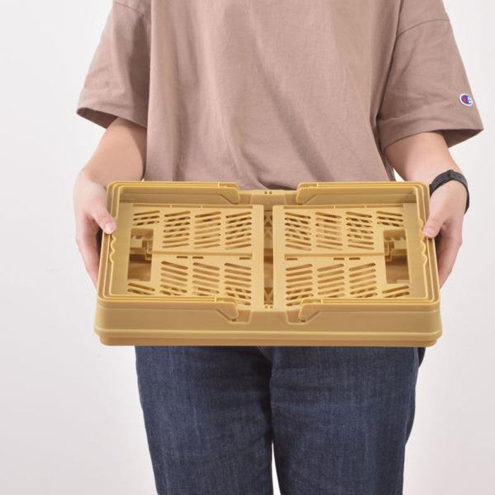 スタッチボックス ブラック グリーン グレー ベージュ W38×D26×H20 折りたたみ時:W38×D26×H6 収納ボックス 買い物カゴ スタッキング コンパクト 折りたたみ式 コンテナBOX スタッチボックス アウトドア おもちゃ箱 かわいい おしゃれ 取っ手付 azu-lfs-31の画像