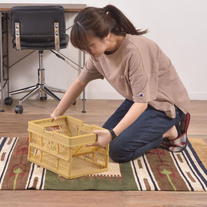 スタッチボックス L ブラック グリーン グレー ベージュ W46×D33×H26.5 折りたたみ時:W46×D33×H8 azu-lfs-32の画像