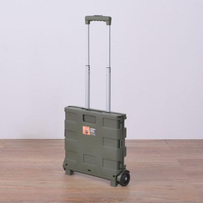 フォールディングキャリーワゴン ブラック グリーン グレー ベージュ W41×D33.5×H86 ※ボックスまでH36 折りたたみ時:W41×D9×H42 折りたたみ 折り畳み 折畳 azu-lfs-35の画像