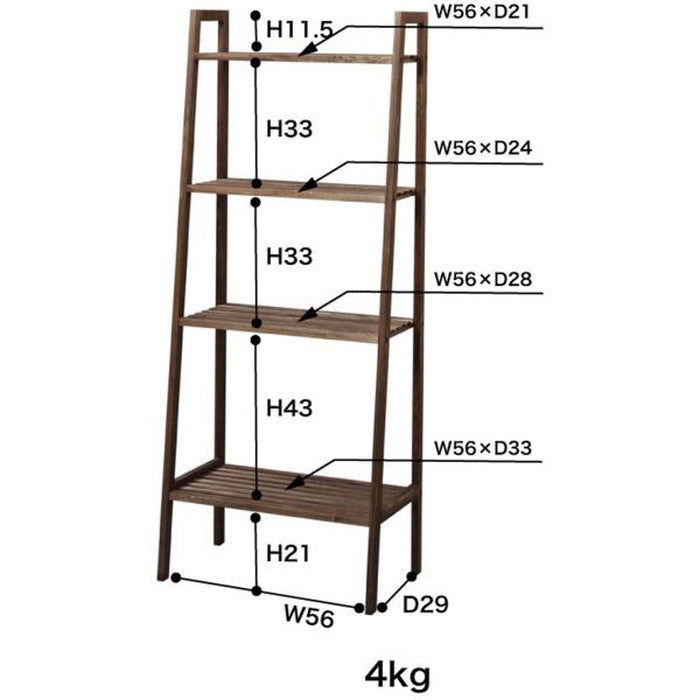 オープンシェルフ ブラウン W60×D36×H148 azu-lfs-366の画像