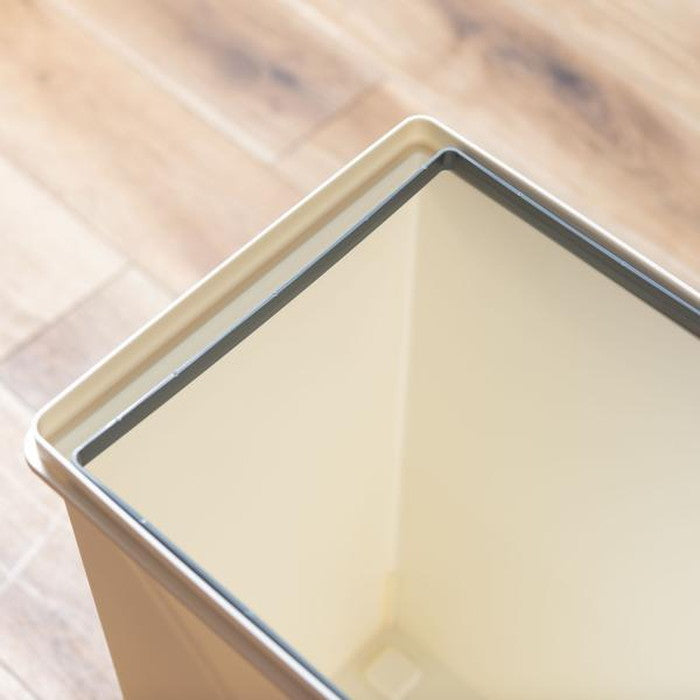 スタッキング ペール ごみ箱 ゴミ箱 ダストボックス トラッシュ45L スリム ブラウン グリーン ホワイト W28×D45×H67 ゴミ箱 45L ダストボックス 屋外 屋内 スタッキング ごみ箱 分別ゴミ箱 キッチン フラップロック スタッキングペール ポリプロピレン マット アースカラー ブラウン グリーン ホワイト azu-lfs-761の画像