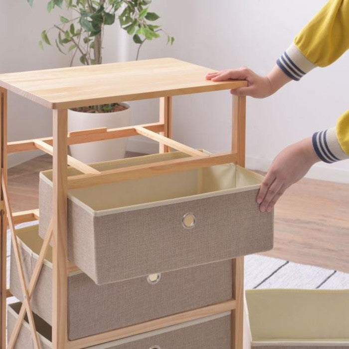 簡単組立チェスト4D ナチュラル W48×D34×H77 azu-lfs-854の画像