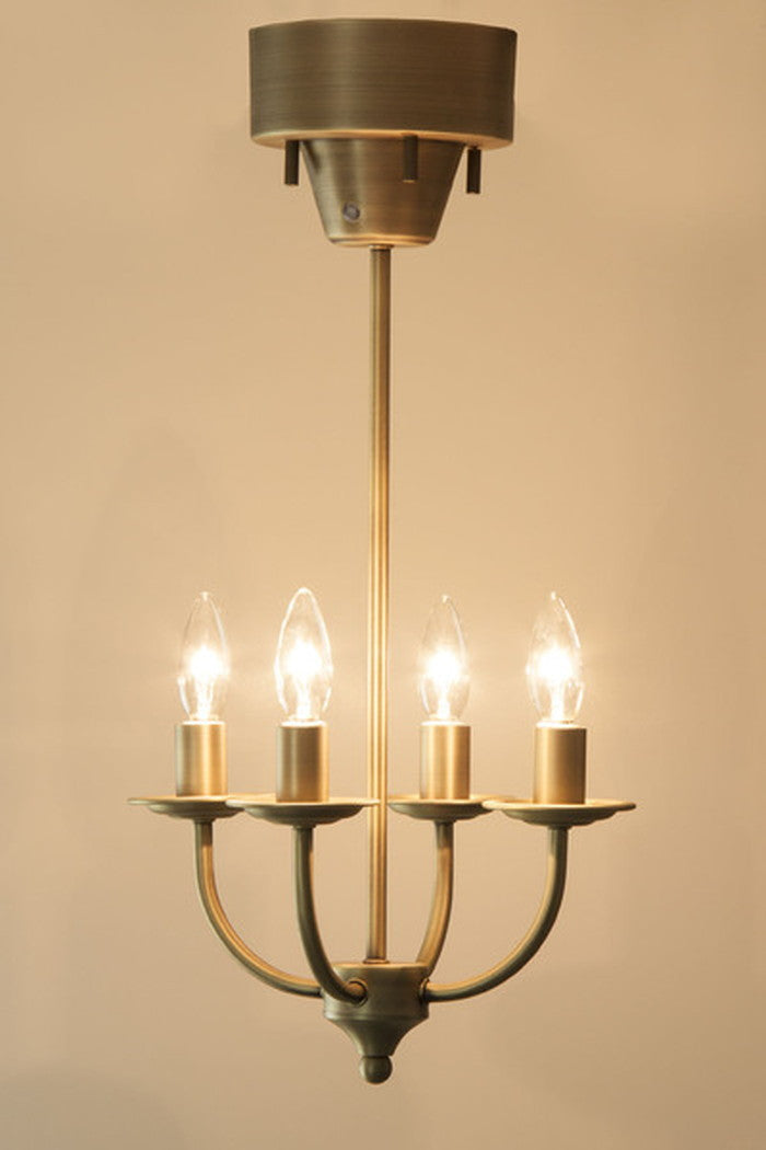 アーツ ライト 4バルブ ペンダントライト ブラウン アンティークゴールド W25×D25×H59.5 azu-lht-701の画像