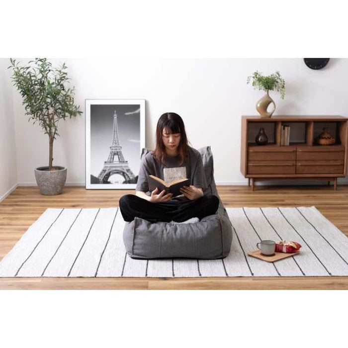 リラックス ソファ あずき グレー W70×D102×H68×SH35 ソファ ローソファ リラックス 圧縮ソファ くつろぎ ボリューム カバーリング コンパクト ポケット付き azu-lss-51の画像