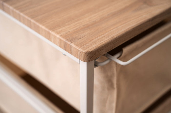 キャンバスチェスト4段 ホワイト W43×D44×H84 azu-mip-378の画像