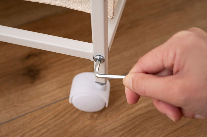 キャンバスチェスト5段 ホワイト W43×D44×H101.5 azu-mip-379の画像