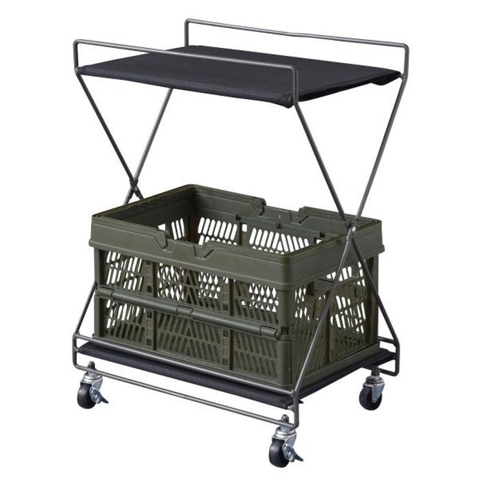 フォールディングワゴン S ブラック W43.5×D28×H58(折りたたみ時:W43.5×D11.5×H65) azu-mip-81の画像